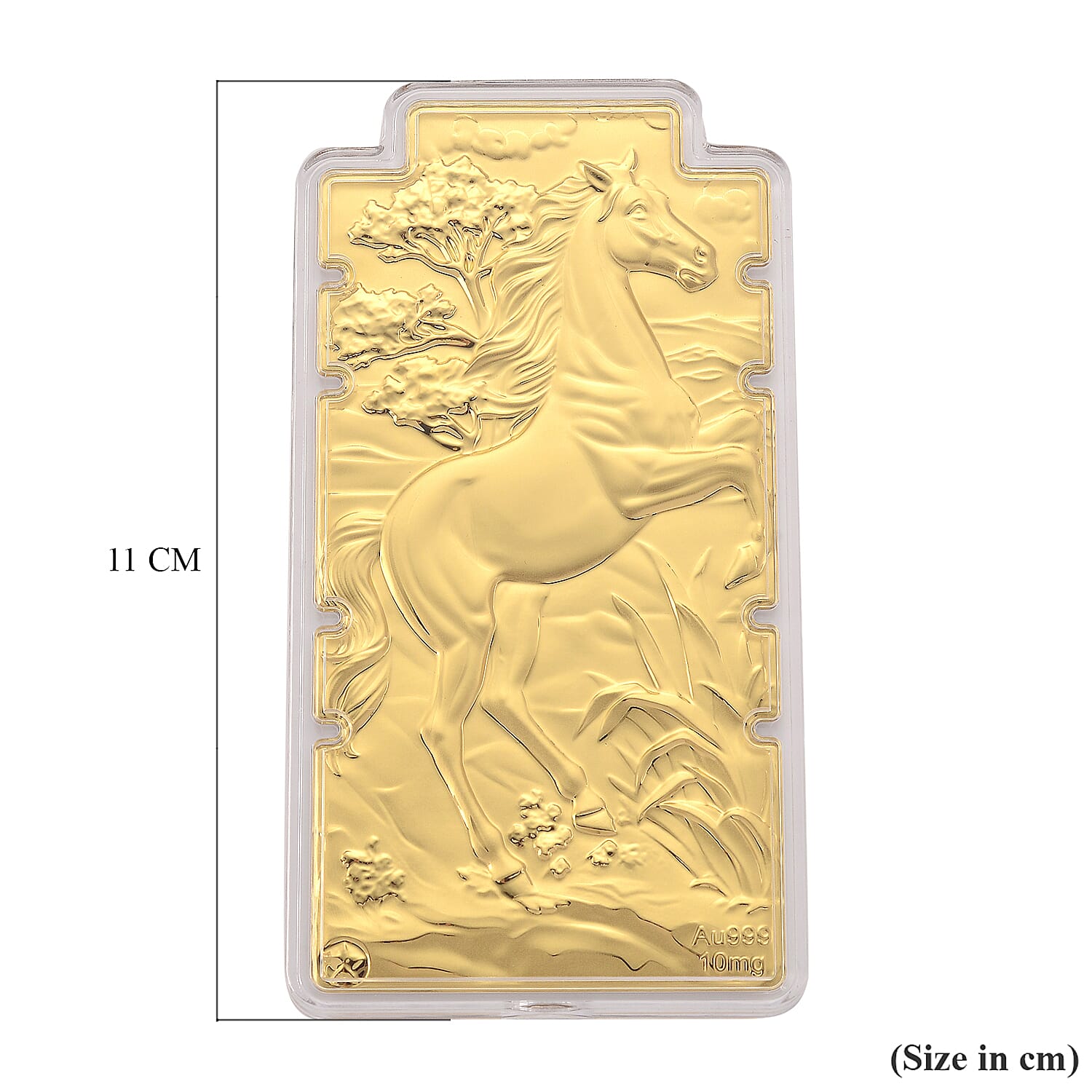 Set of 2 - 24K Yellow Gold (99.9% Purity) Large Horse Embossed Treasure - Symbolising Energy, Success &amp; Freedom 221297940 4