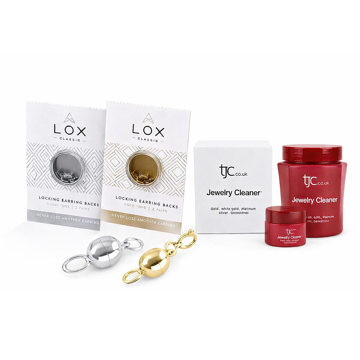 The Ultimate Jewellery Solution Bundle - Cleaner, Magnetic Clasps &amp; Earrings Backs 221297942 0