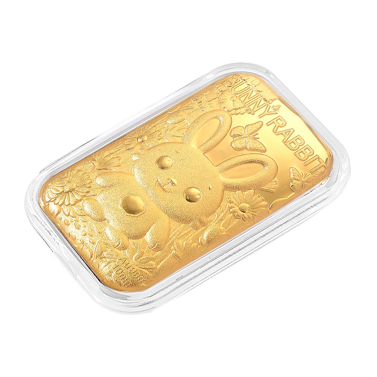Set of 2 - 24K Yellow Gold Rabbit Embossed Foil 221297948 2
