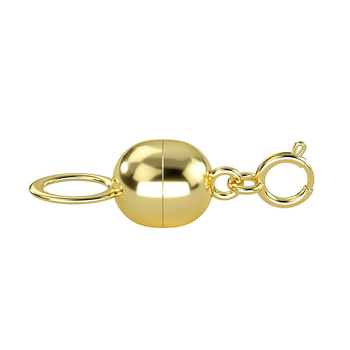 Jewellery Pack of 3 - 9K Yellow Gold Magnetic Lock with Spring Ring Clasp,9K Yellow Gold Rolo Necklace (Size - 18) with Spring Ring Clasp,24K Yellow Gold Maneki Neko Lucky Cat 221297949 3