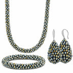 Bundle Deal  Designer Inspired Magic Colour Crystal Necklace, Earrings & Bracelet Set