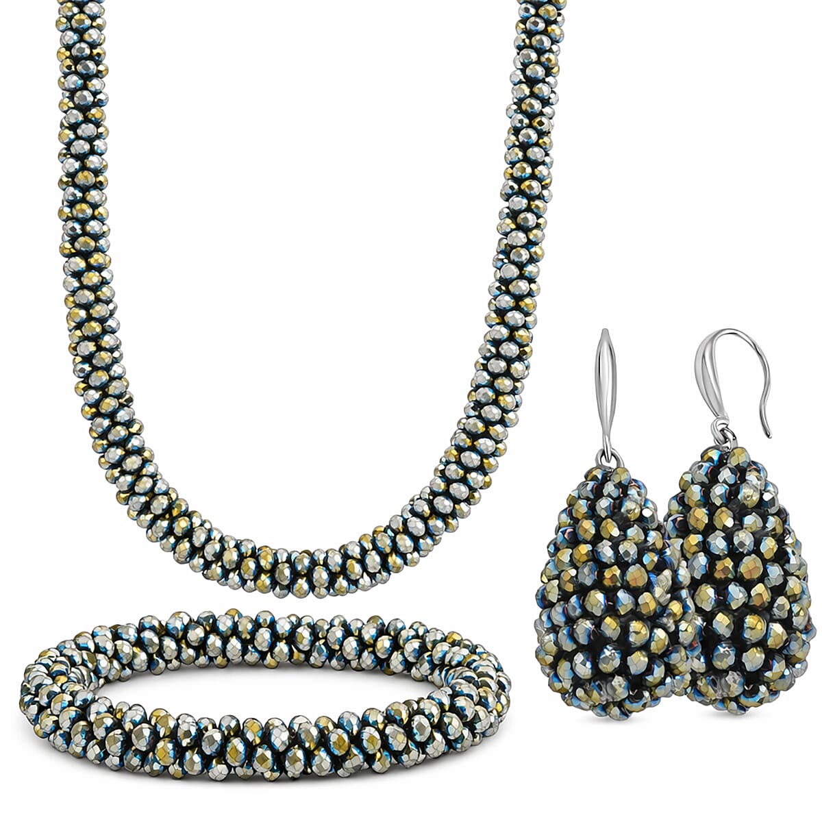 Bundle Deal  Designer Inspired Magic Colour Crystal Necklace, Earrings &amp; Bracelet Set 221297963 0