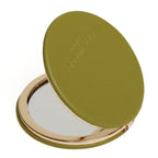Alice Wheeler London Luxury Velvet Quilted Vanity Bag with FREE Round Compact Mirror - Green