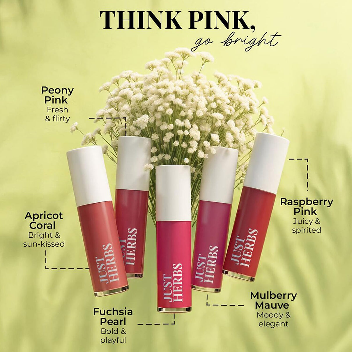Just Herbs- Set of 10 - Ayurvedic Liquid Matte Finish Lipstick Kit - Pinks and Browns 221298336 5