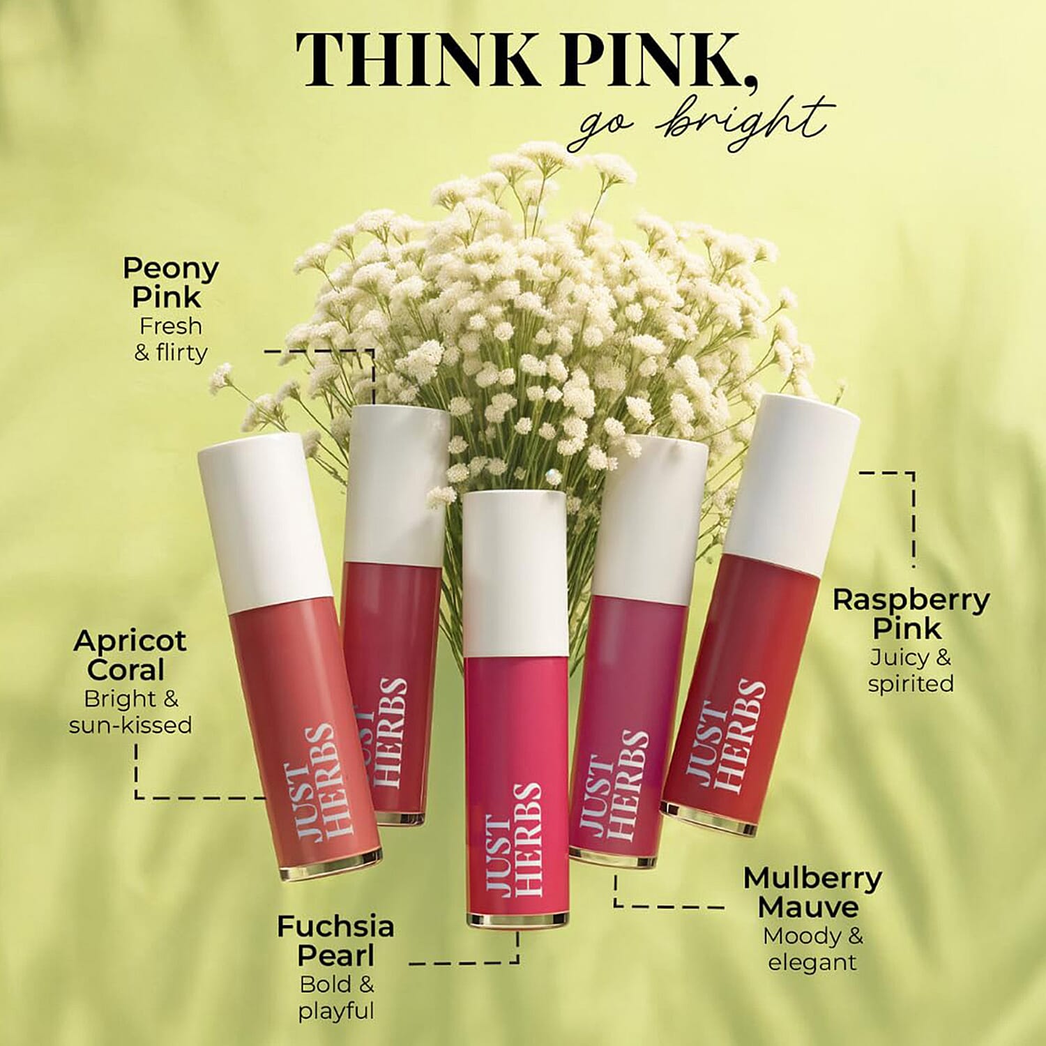 Just Herbs- Set of 10 - Ayurvedic Liquid Matte Finish Lipstick Kit - Pinks and Browns 221298336 5