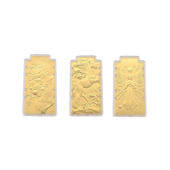 24K Yellow Gold (99.9% Purity) Large Angel Embossed Treasure - Serving as a Guardian Emblem for Peace &amp; Spiritual Protection 221298382 1