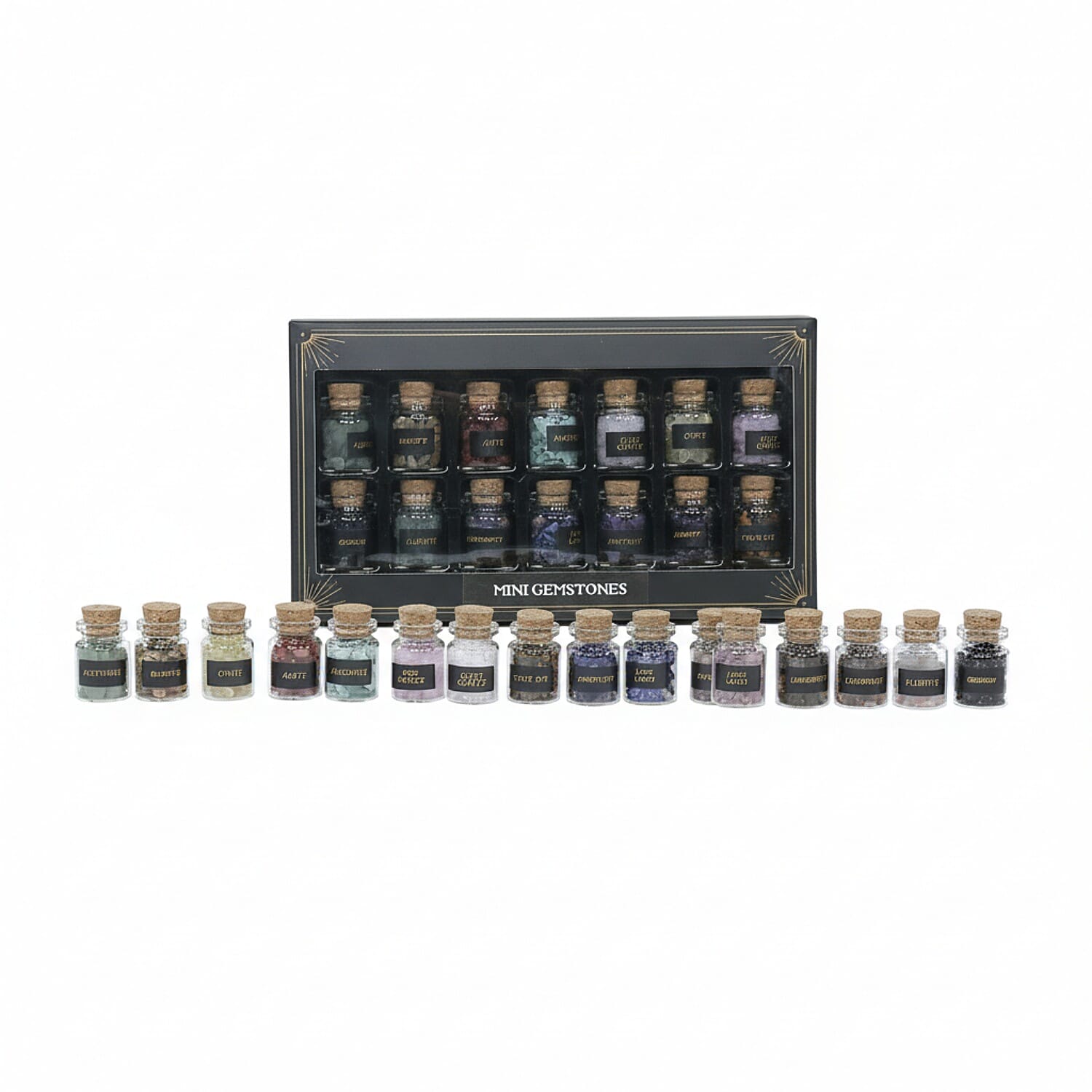 Collection of 28 Gemstone Wish Bottles 221298617 0