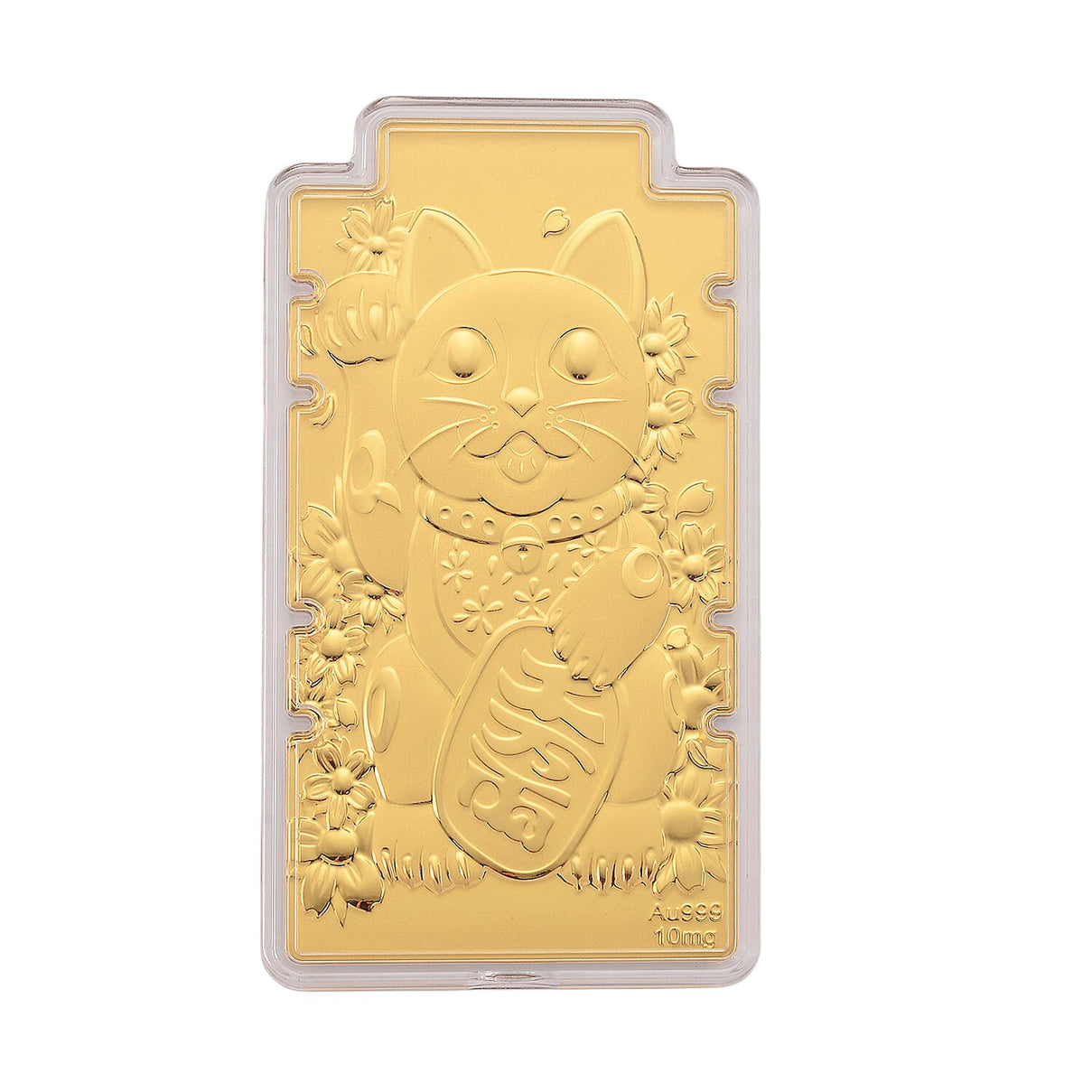 Set of 2 - 24K Yellow Gold (99.99% Purity) Embossed Maneki Neko Cat &amp; Horse Pattern Collectables 221301968 2