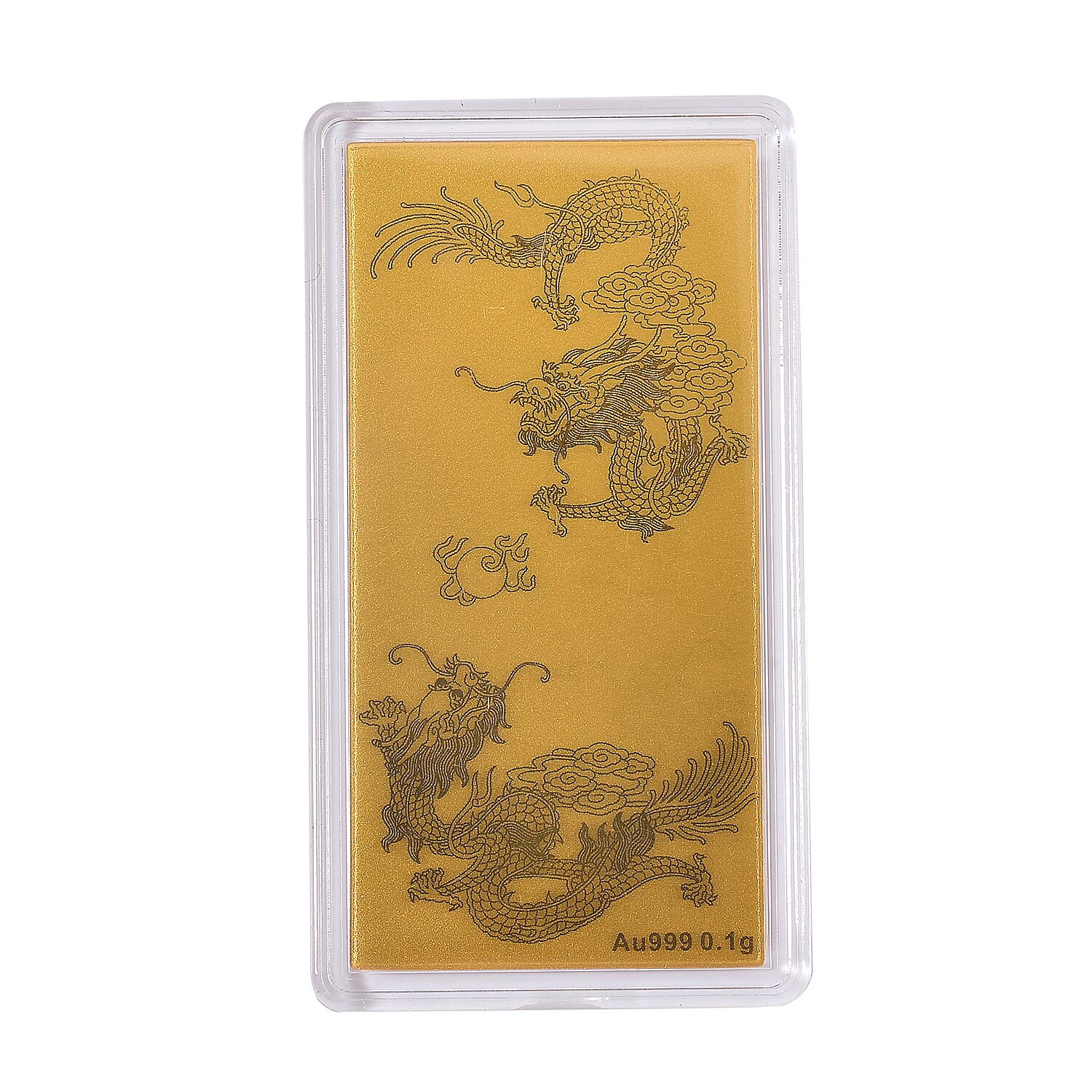 Set of 2 - 24K Yellow Gold (99.99% Purity) Embossed Dragon &amp; Angel Pattern Collectables 221301969 2
