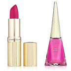 Joan Collins COMPACT DUO - Lipstick & Powder - FONTAINE (Hot Pink) with FREE Nail Polish