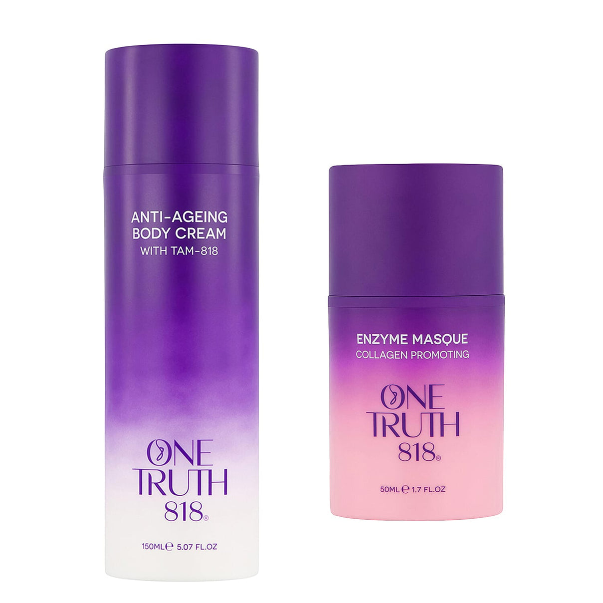 Set of 2 One Truth 818 Anti-Ageing Body Treatment and  Enzyme Face Masque 221306750 0