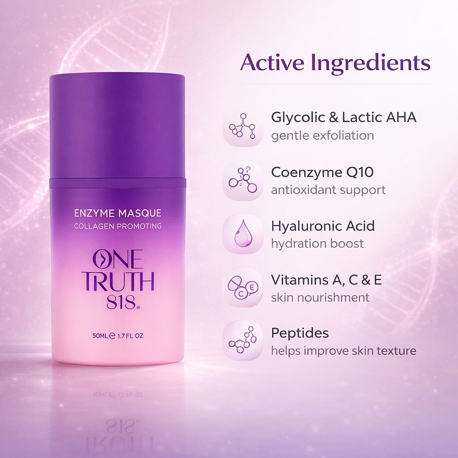 Set of 2 One Truth 818 Anti-Ageing Body Treatment and  Enzyme Face Masque 221306750 2