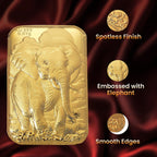 Set of Four 24K Yellow Gold Essential Piece (99.99% Gold Purity)-Elephant Embossed Collectable