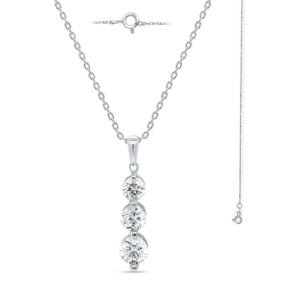 FIND OF THE MONTH- New York Close Out Deal-14K White Gold Natural Diamond I1-I2-GH Pendant 1.00 Ct. With Chain 221307724 0