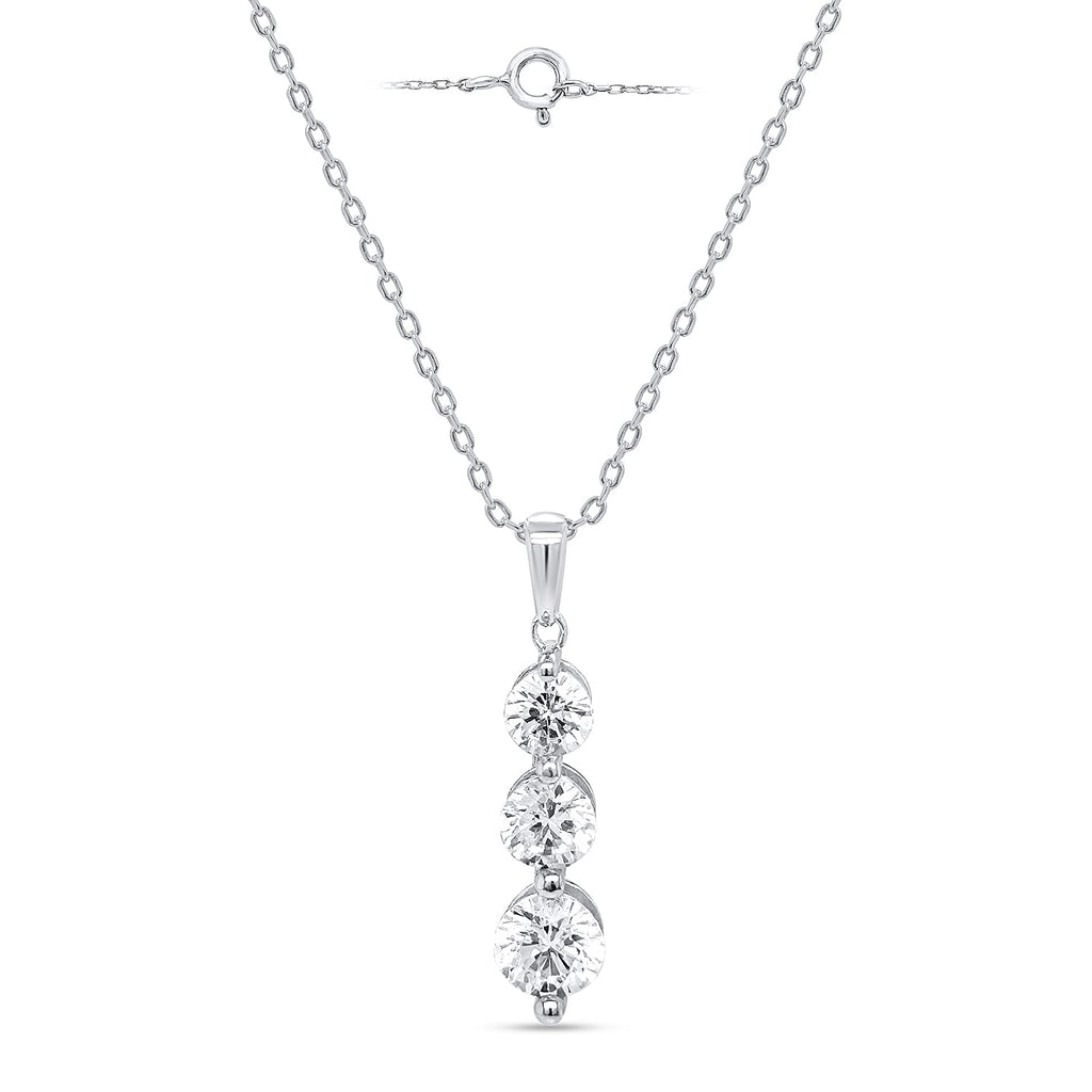 FIND OF THE MONTH- New York Close Out Deal-14K White Gold Natural Diamond I1-I2-GH Pendant 1.00 Ct. With Chain