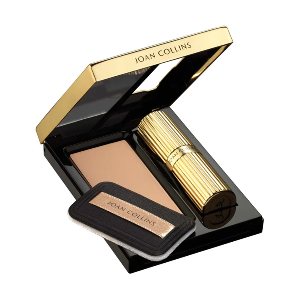Joan Collins Timeless Beauty Compact Duo Lipstick, Powder & Nail Polish- Burgundy_221308223_1