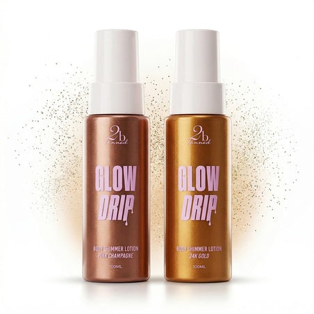 Set of 2 2bTanned Glow Drip â€“ 24K Gold &amp; Pink Champagne (100ml Each) 221309652 1