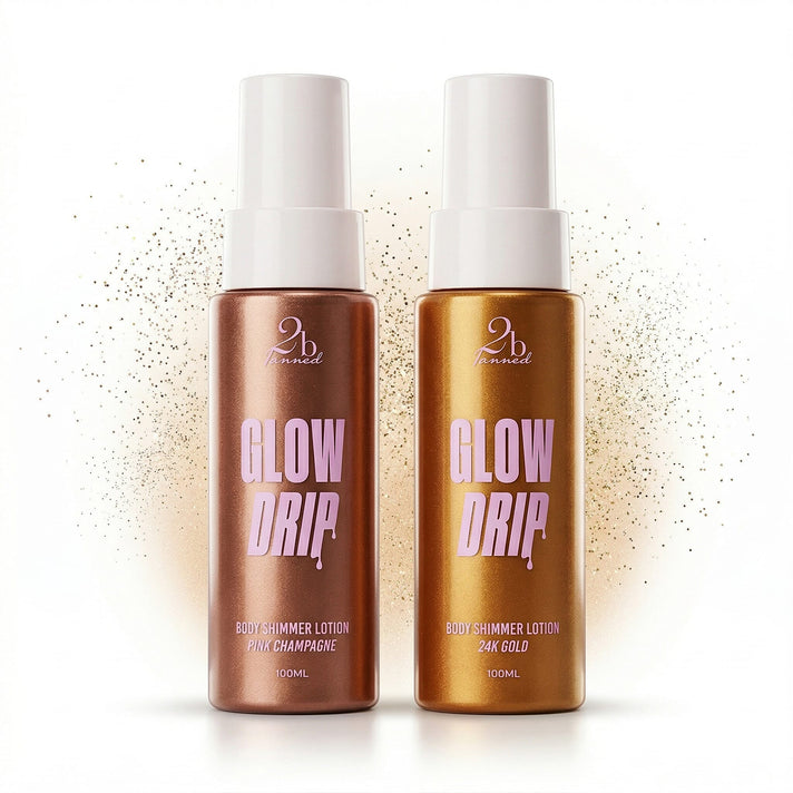 Set of 2 2bTanned Glow Drip â€“ 24K Gold &amp; Pink Champagne (100ml Each) 221309652 1
