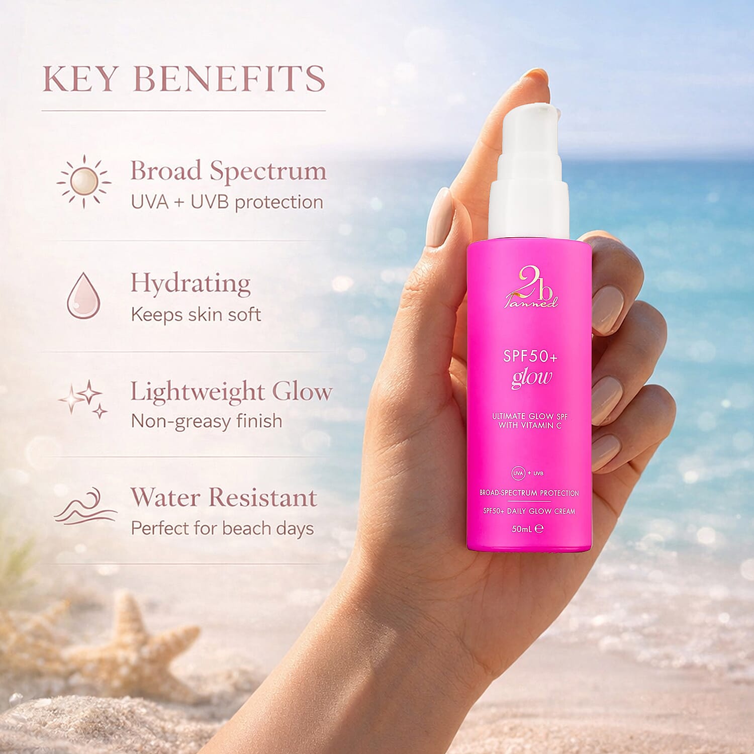 Set of 2 2bTanned SPF50 Glow (50ml) &amp; Gradual Tanning Lotion (175ml) 221309654 2