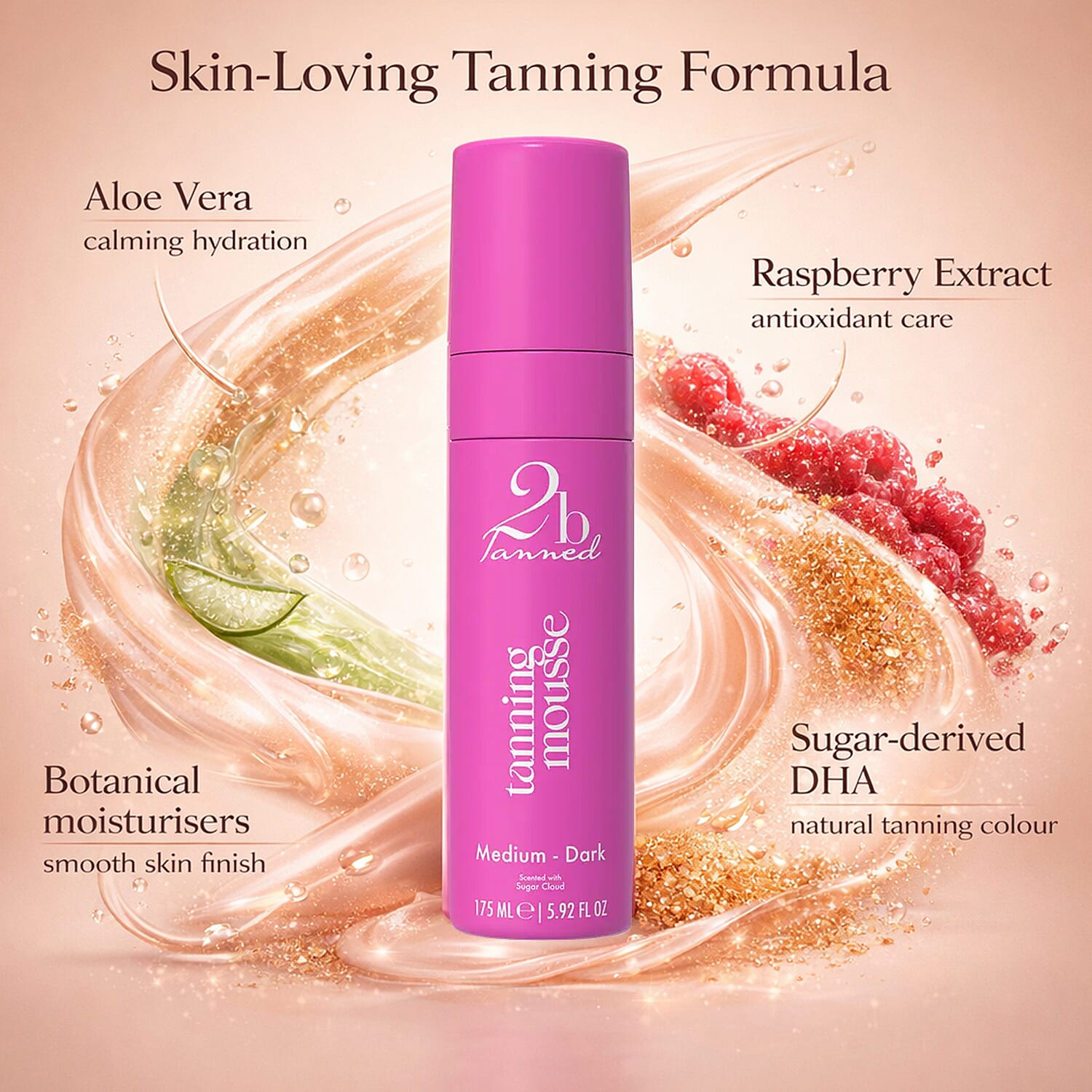 Set of 2 2bTanned â€“ Self Tanning Mousse Medium to Dark (175ml) &amp; Glow Drip 24K Gold (100ml) 221309659 2