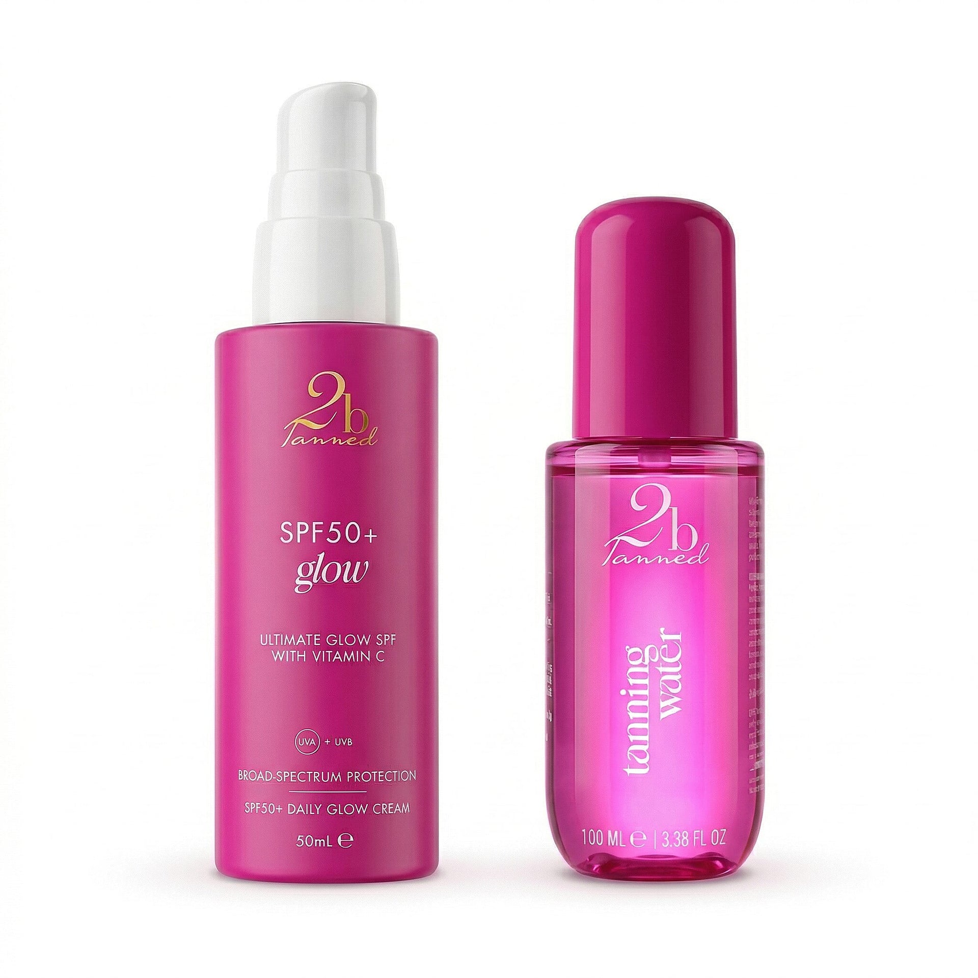Set of 2 2bTanned â€“ Self Tanning Water (100ml) &amp; SPF50 Glow (50ml) 221309661 0