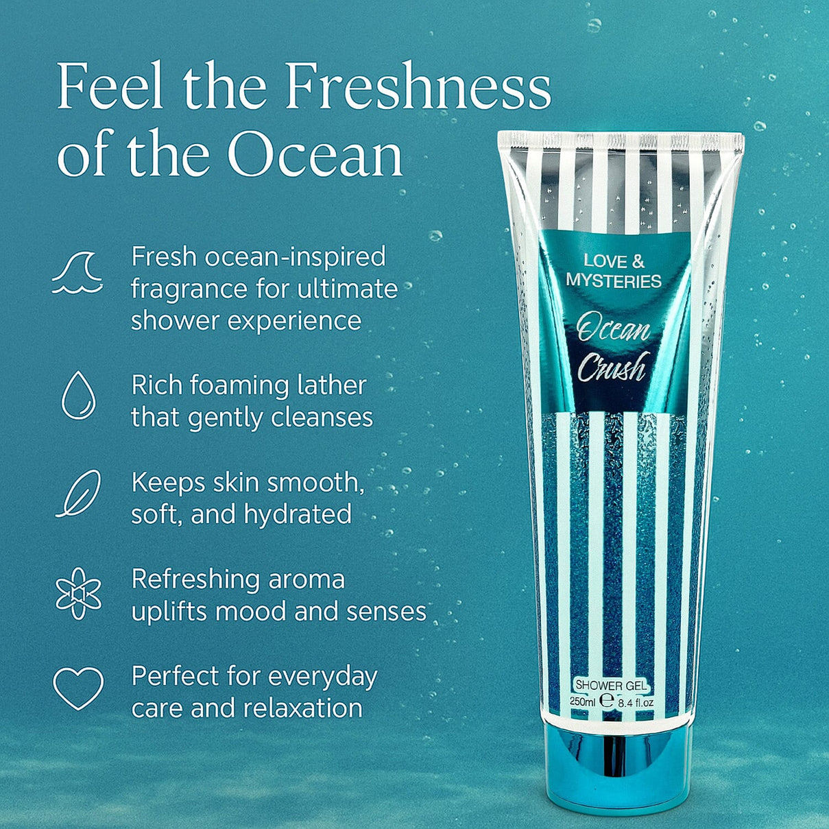 Set of 2 Laurelle Ocean Crush &amp; Sweet Romance Shower Gel 250ml (Body Wash | Coconut &amp; Vanilla) 221312160 1