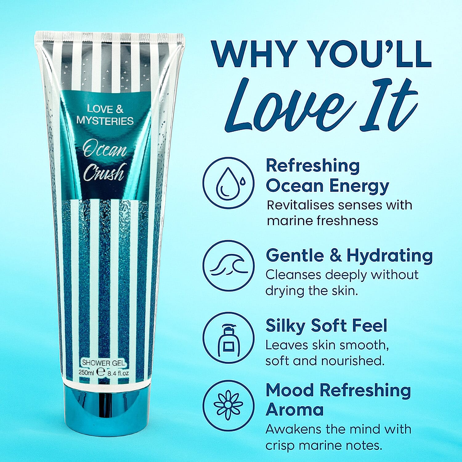 Set of 2 Laurelle Ocean Crush &amp; Sweet Romance Shower Gel 250ml (Body Wash | Coconut &amp; Vanilla) 221312160 3
