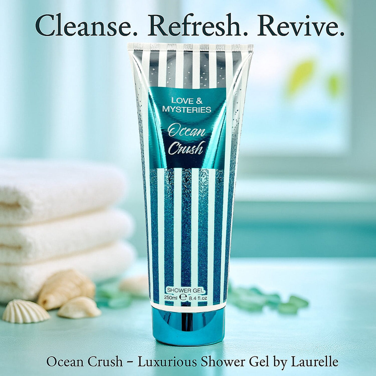 Set of 2 Laurelle Ocean Crush &amp; Sweet Romance Shower Gel 250ml (Body Wash | Coconut &amp; Vanilla) 221312160 5
