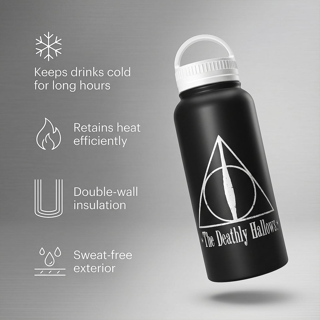 Set of 2 Joy Division Metal Drinks Stainless Steel Bottle & Deathly Hallows Metal Flask