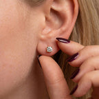 Set of 3 Moissanite Solitaire Stud Earrings in 18K Rose Gold, Platinum & Yellow Gold Plated Sterling Silver