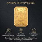 Set of 2 - 24K Yellow Gold (99.9% Purity) Angel Embossed Collectable (39.80 x 25.60 MM) (Each 10mg)