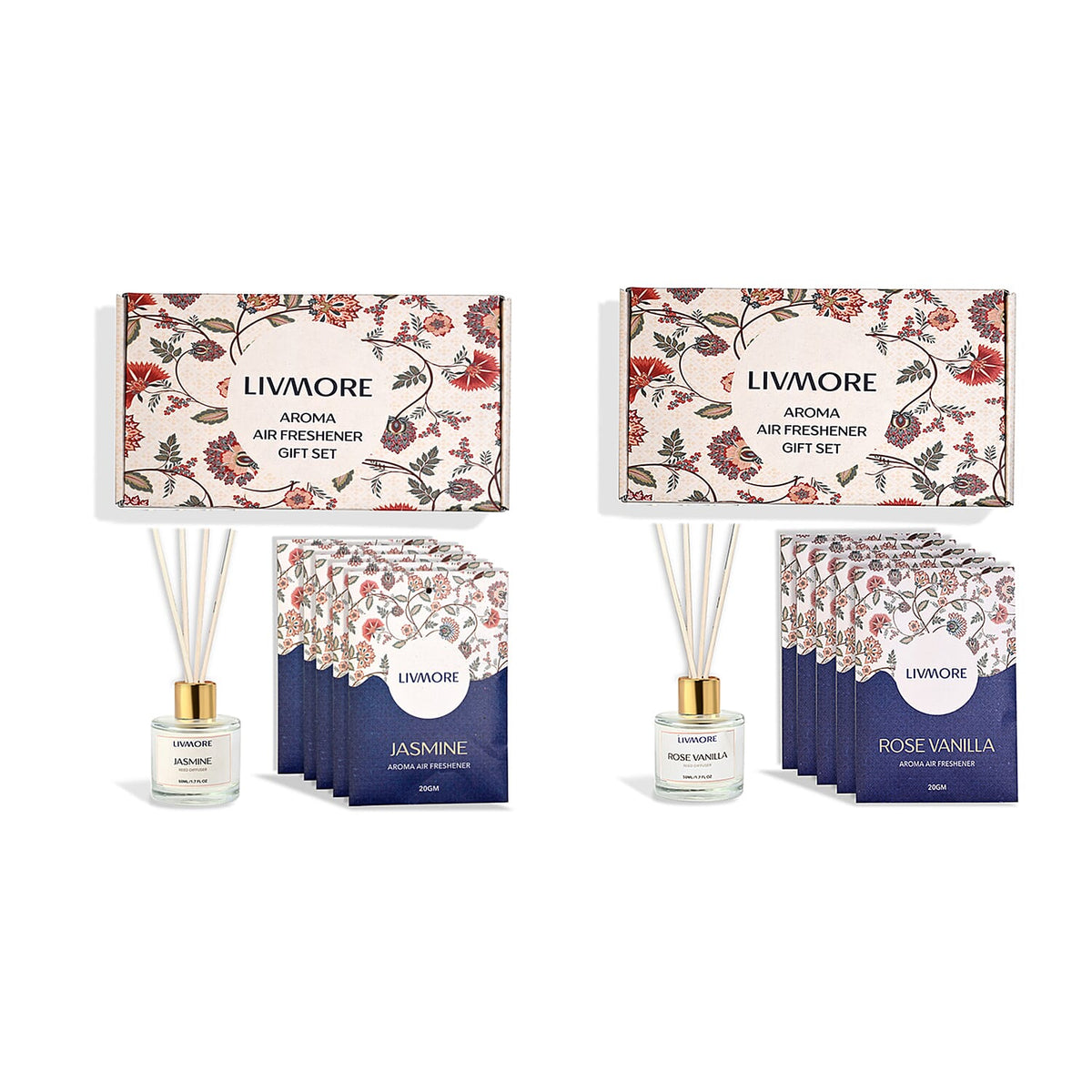 Set of 2 Livmore Jasmine and Rose Vanilla Home Fragrance Set 221316530 0