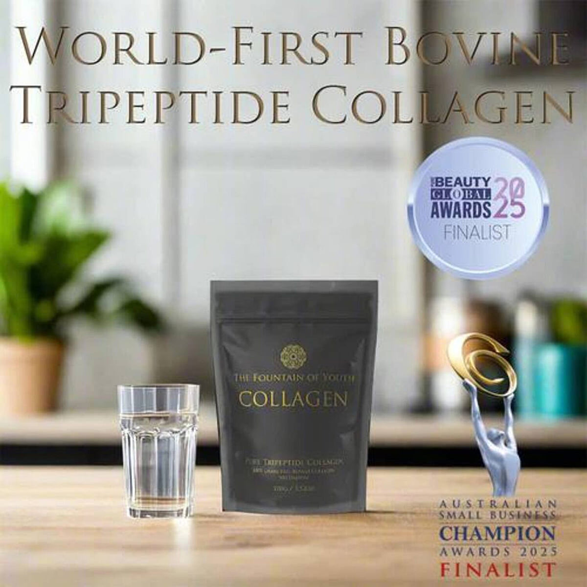 Fountain Of Youth Lifestyle Pure Tripeptide Collagen- 200 Grm With Spoon - Upto 200 Days Supply 221316898 2