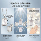 Austrian Crystal Set - Solitaire Adjustable Ring, Earrings, and Pendant with Chain