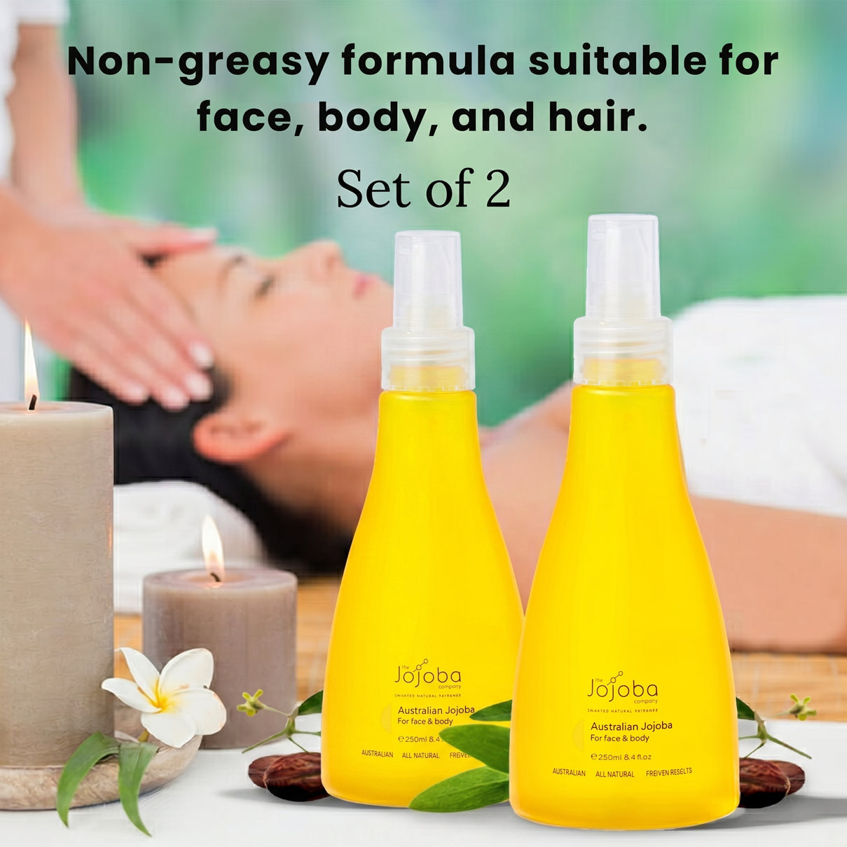 Set of 2 - 100% Natural Organic and Australian Jojoba Cold Pressed Oil (250ml each) 221317483 1