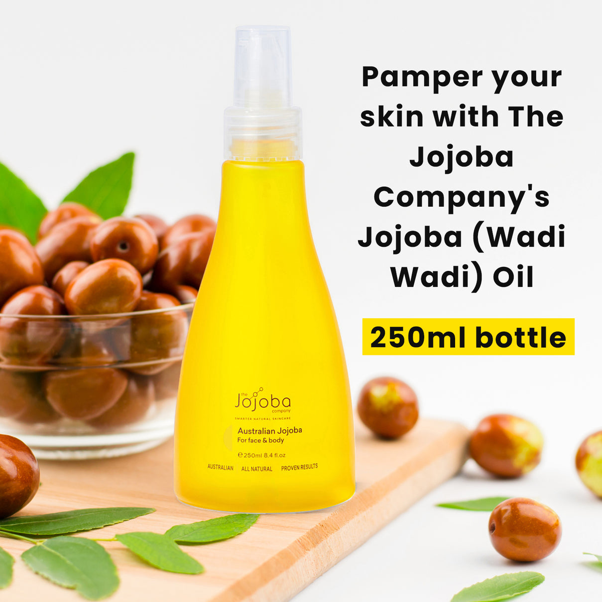 Set of 2 - 100% Natural Organic and Australian Jojoba Cold Pressed Oil (250ml each) 221317483 4
