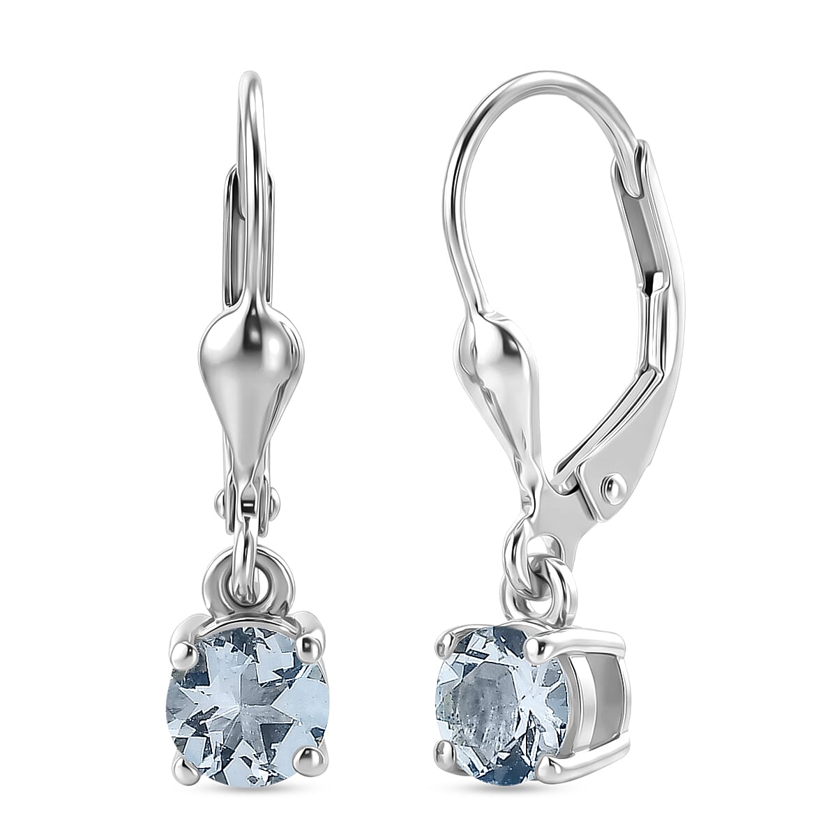 D'Joy Aquamarine Solitaire Stud Earrings Bundle in 18K Yellow Gold Plated &amp; Rhodium Plated Sterling Silver 221318051 2