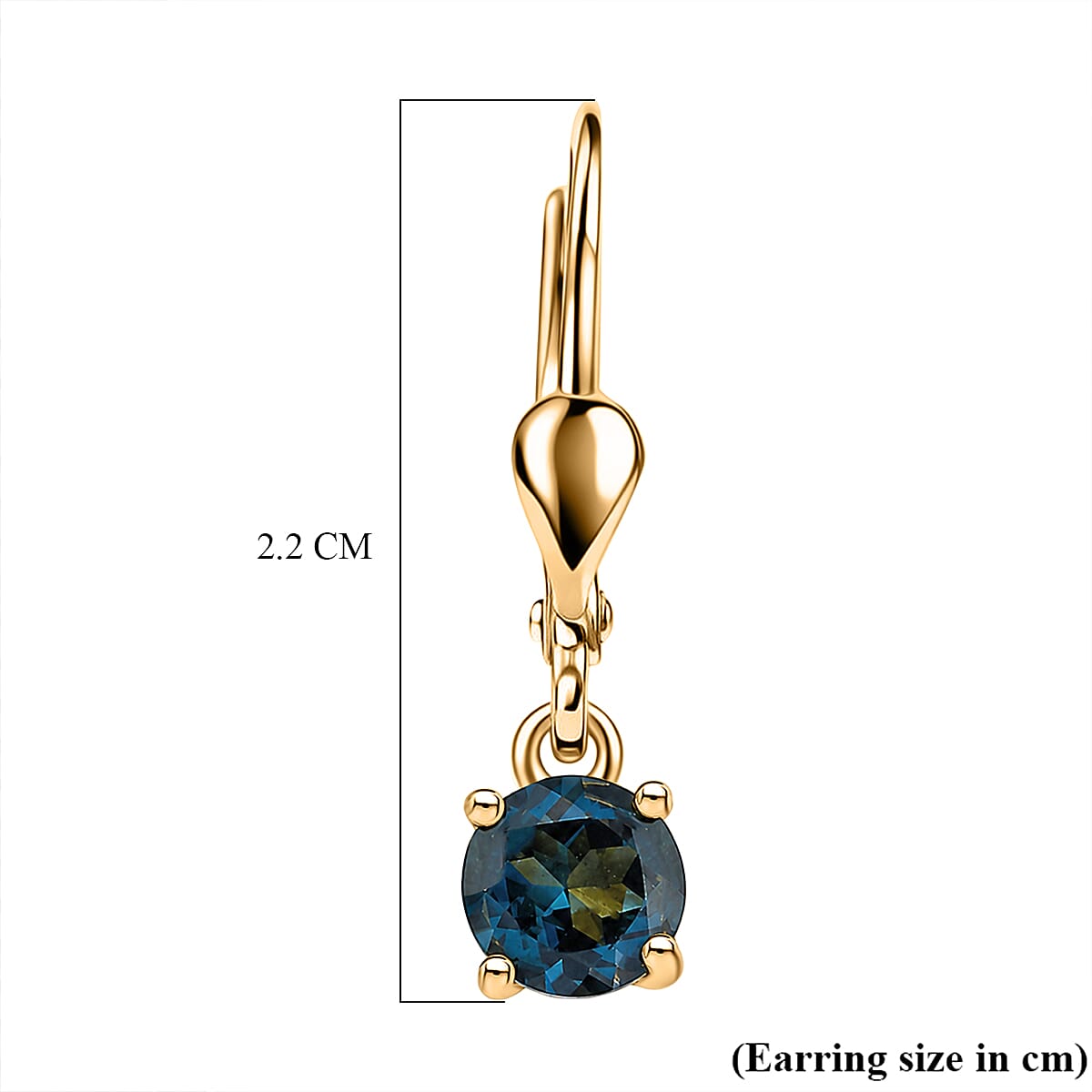 D'Joy London Blue Topaz Solitaire Stud Earrings Bundle in 18K Yellow Gold Plated &amp; Rhodium Plated Sterling Silver 221318055 7