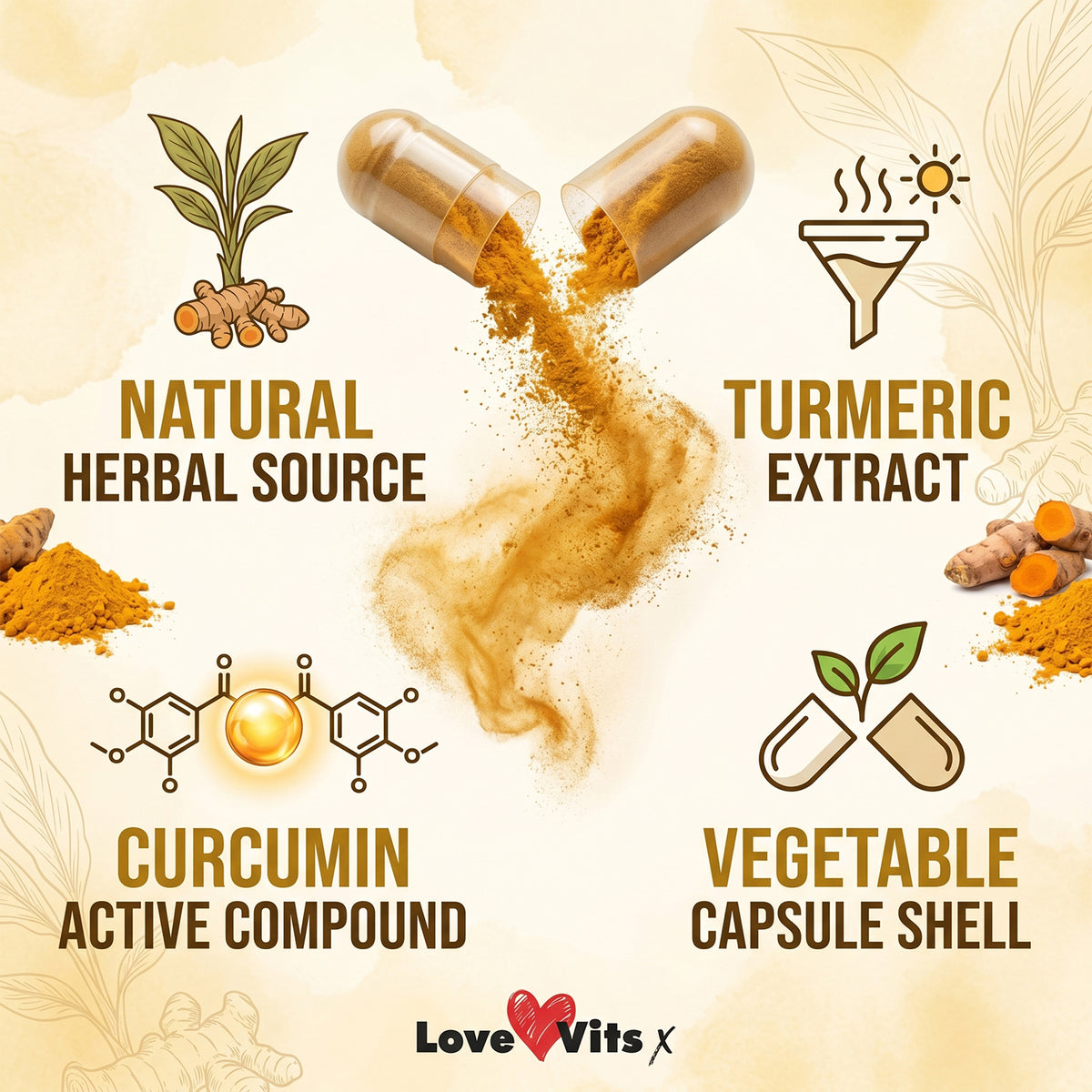 Set of 2 Love Vits Turmeric &amp; Apple Cider Vinegar Capsules (100 Capsules Each) 221318630 1