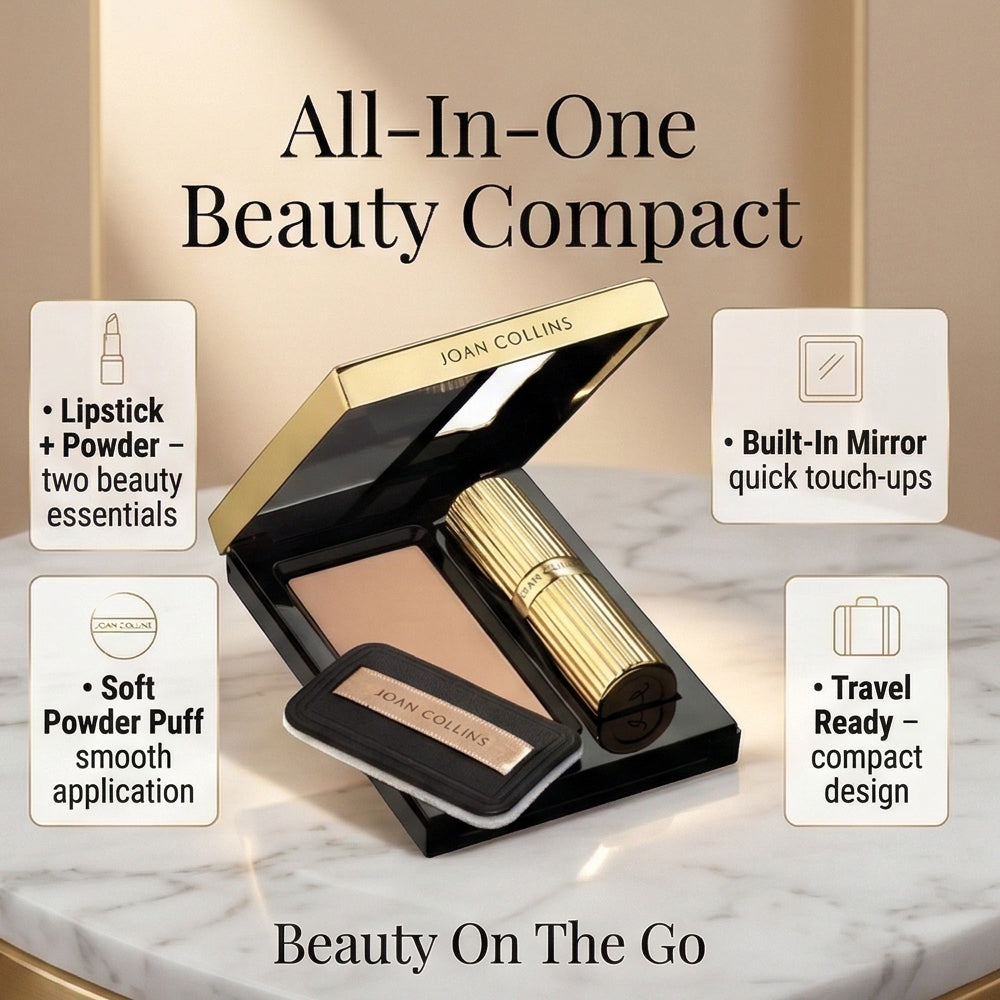 Set of 3: Alexis Compact Duo Lipstick &amp; Powder (Burgundy) with Nail Lacquer by Joan Collins 221320907 1