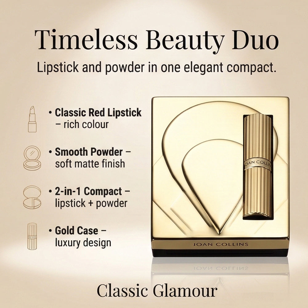 Set of 3: Alexis Compact Duo Lipstick &amp; Powder (Burgundy) with Nail Lacquer by Joan Collins 221320907 4