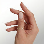 Stack Up LUXURIANT Lab Grown Diamond 3-Stone Ring & Open Thumb Ring Set in Sterling Silver and 18K Vermeil Yellow Gold (SI-GH)_221322672_1
