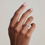 Stack Up LUXURIANT Lab Grown Diamond 3-Stone Ring & Open Thumb Ring Set in Sterling Silver and 18K Vermeil Yellow Gold (SI-GH)_221322672_2