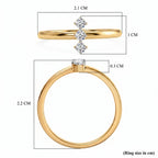 Stack Up LUXURIANT Lab Grown Diamond 3-Stone Ring & Open Thumb Ring Set in Sterling Silver and 18K Vermeil Yellow Gold (SI-GH)_221322672_4
