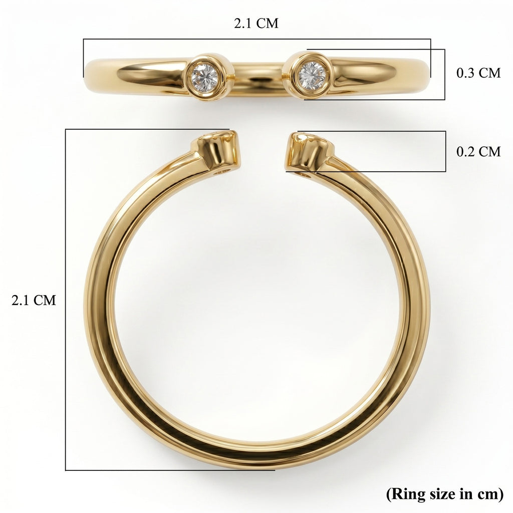 Stack Up LUXURIANT Lab Grown Diamond 3-Stone Ring & Open Thumb Ring Set in Sterling Silver and 18K Vermeil Yellow Gold (SI-GH)_221322672_5