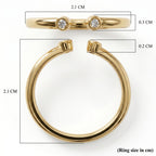 Stack Up LUXURIANT Lab Grown Diamond 3-Stone Ring & Open Thumb Ring Set in Sterling Silver and 18K Vermeil Yellow Gold (SI-GH)_221322672_5
