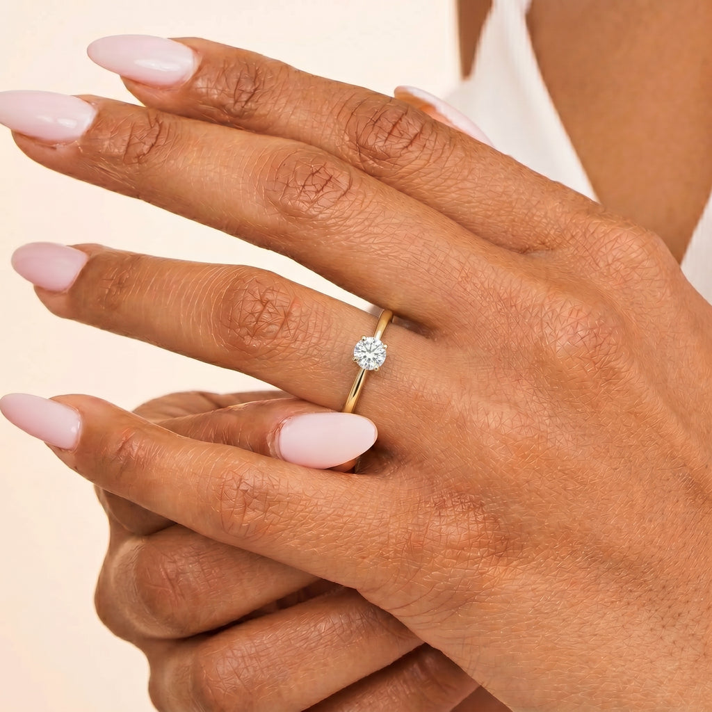 Stack Up LUXURIANT Lab Grown Diamond 0.25 Ct. Solitaire Ring & Open Thumb Ring Set in Sterling Silver (SI-GH)_221322684_1