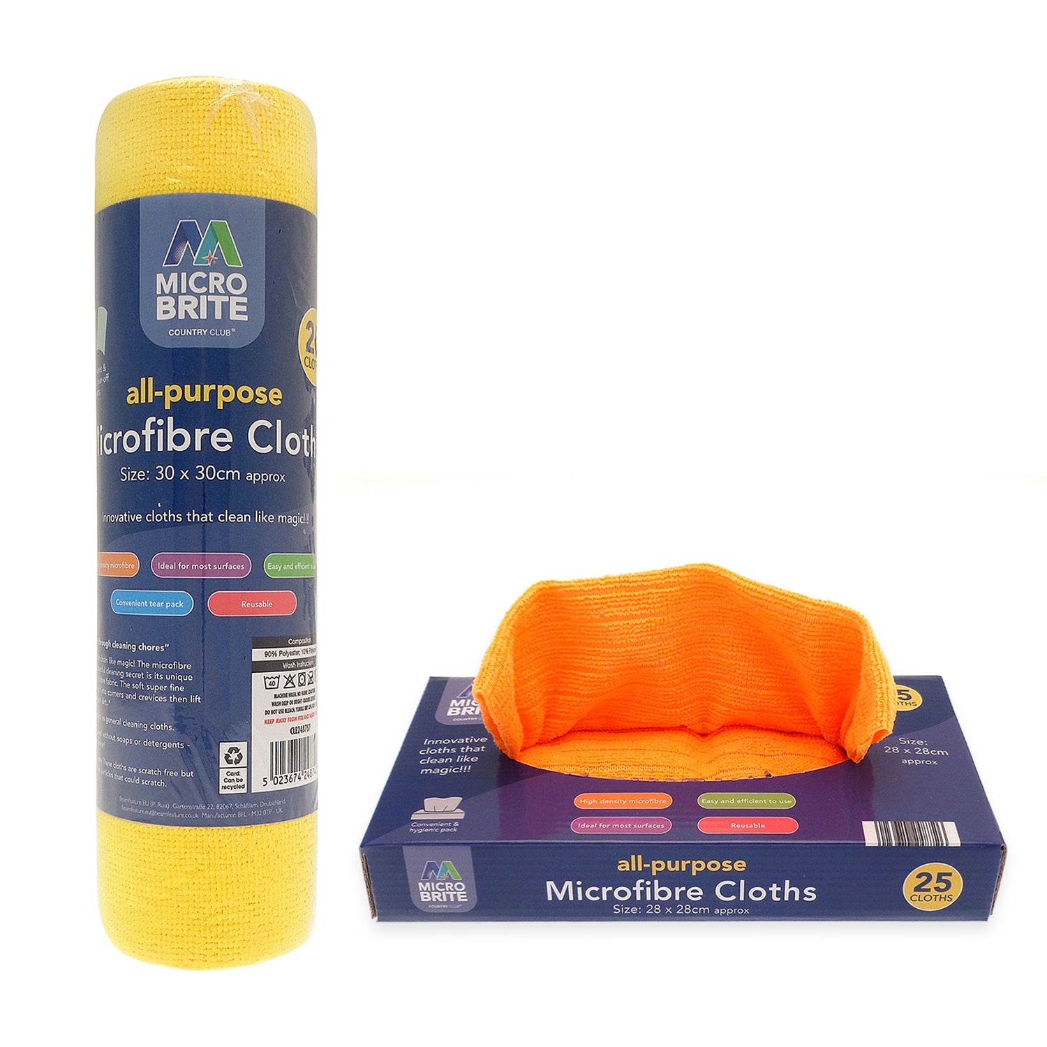 Set of 2 Microfiber Cleaning Cloth Roll (Yellow and Orange) 221324508 0