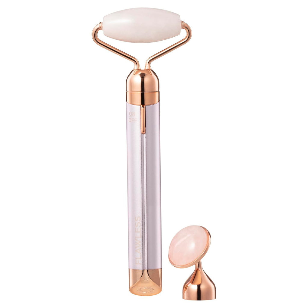 3-Piece Facial Contouring & Massage Tool Set - Cryo Rolling Tool, 6-Sided Golden Metal Gua Sha Sculptor & Vibrating Facial Roller_221330114