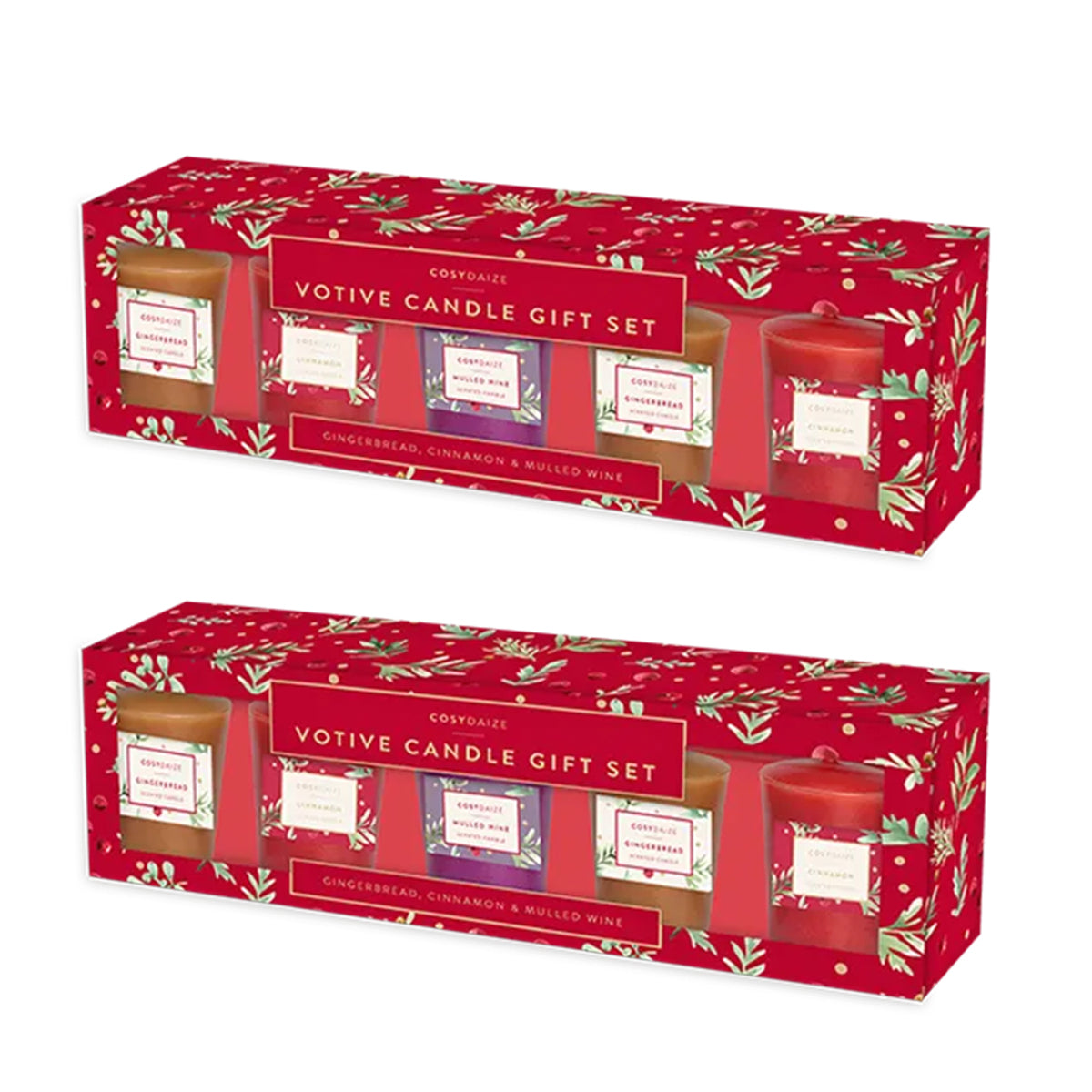 10 Pack Christmas Tabletop Red Votive Candle Set (52g) inc Mulled Wine, Cinnamon, Gingerbread 221336833 0